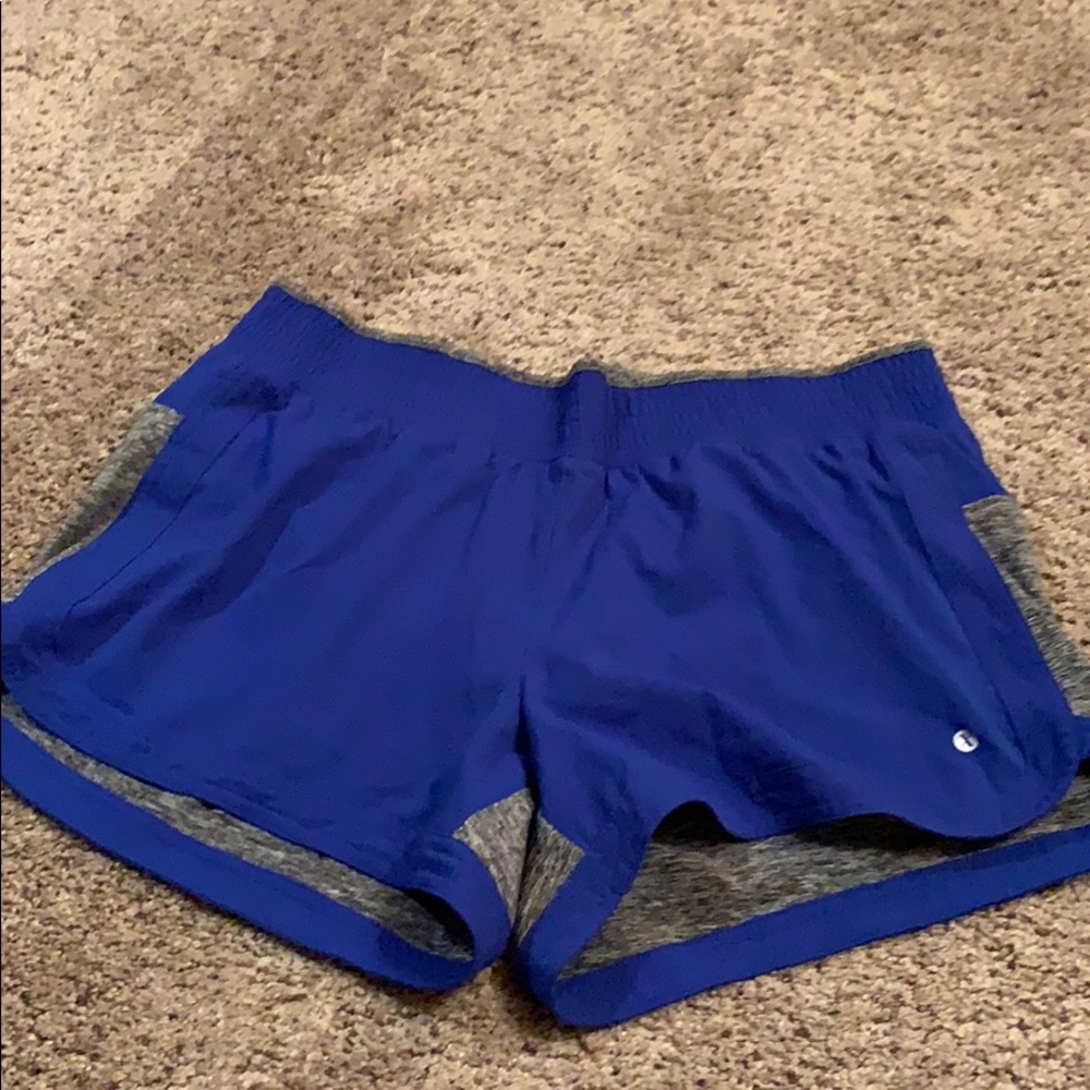 Blue and grey shorts